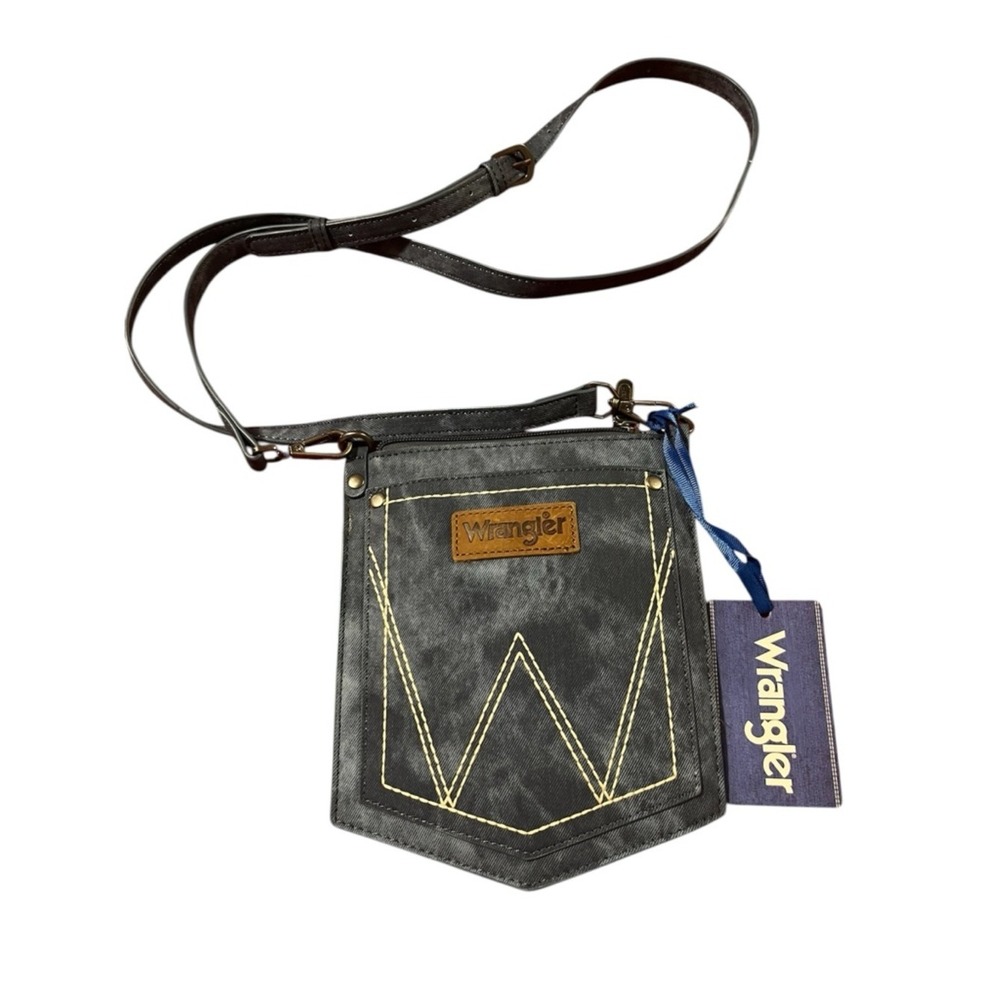 Wrangler Denim Pocket Crossbody Bag Western Style New - Country Festival Rodeo